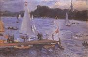 Max Slevogt The Alster at Hamburg (mk09) oil on canvas